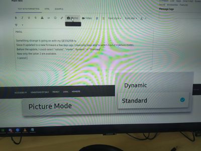 Can't find "movie" or "natural" picture mode since latest update on my  qe55q70r TV - Samsung Community
