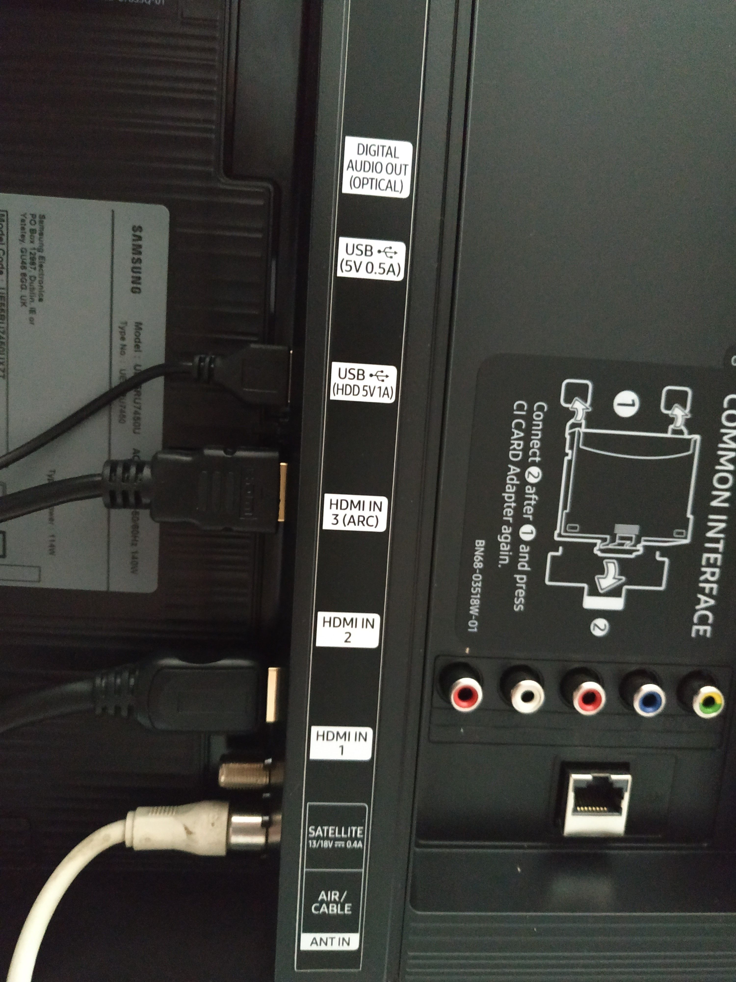 porte HDMI in uscita per UE55RU7450UXZT ? - Samsung Community