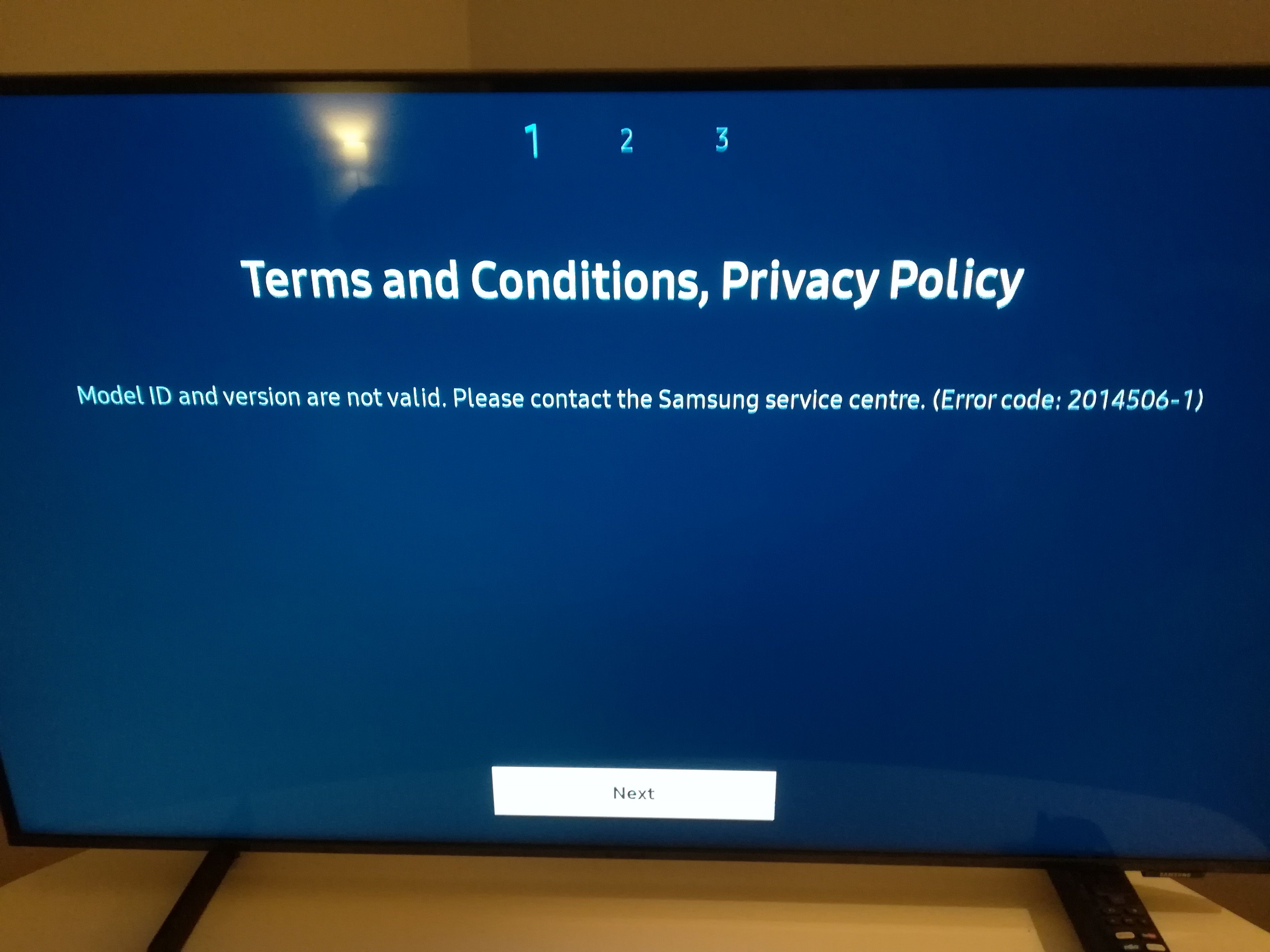 Model id and version are not valid Error Code. 2014506-1 - Samsung Community