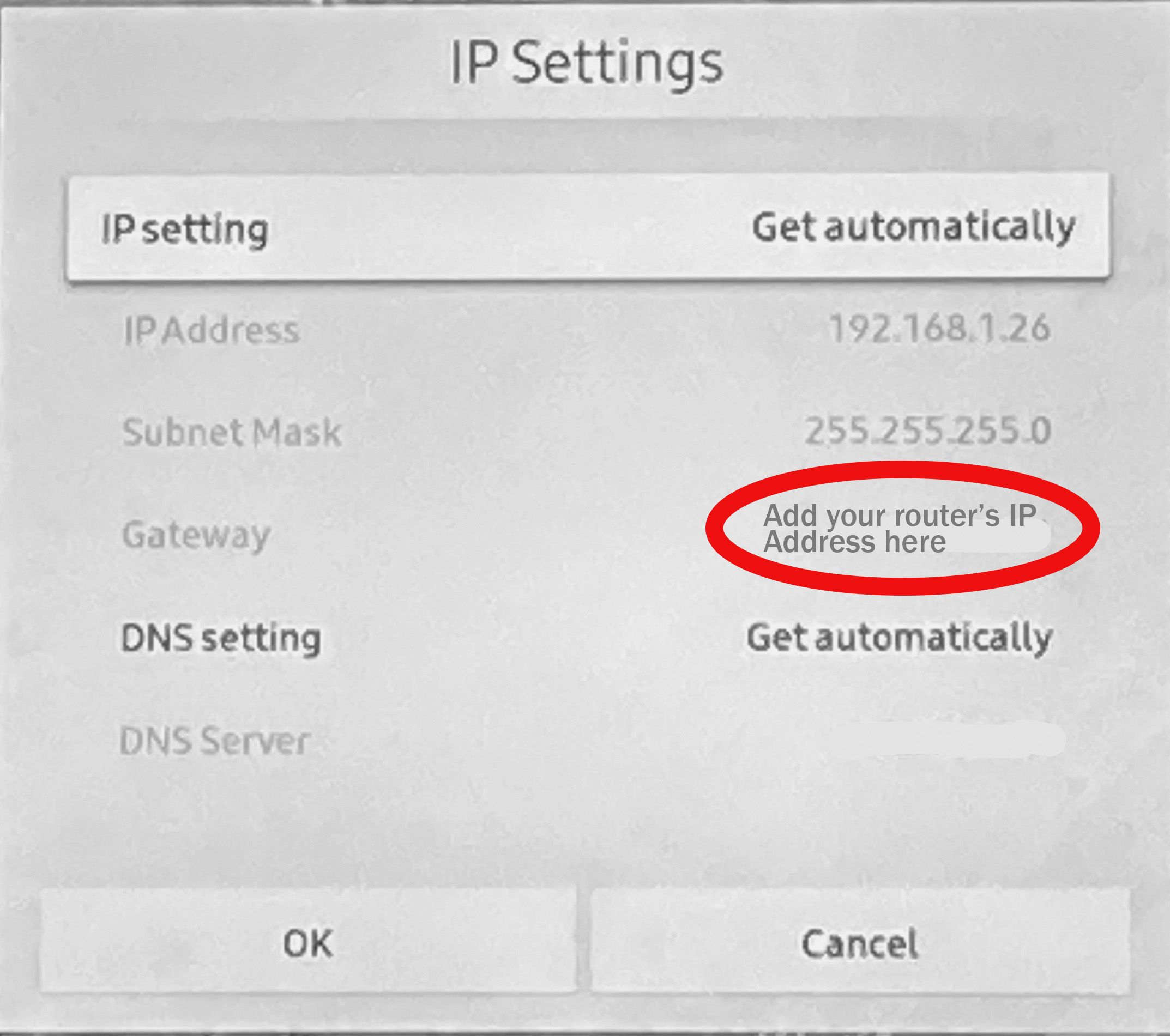 Solved: Missing IP address on TV so won't connect to wireless router -  Samsung Community