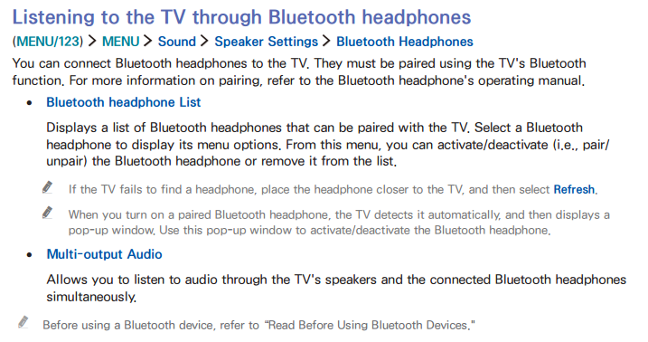 Connecting headphones to TV Samsung Community