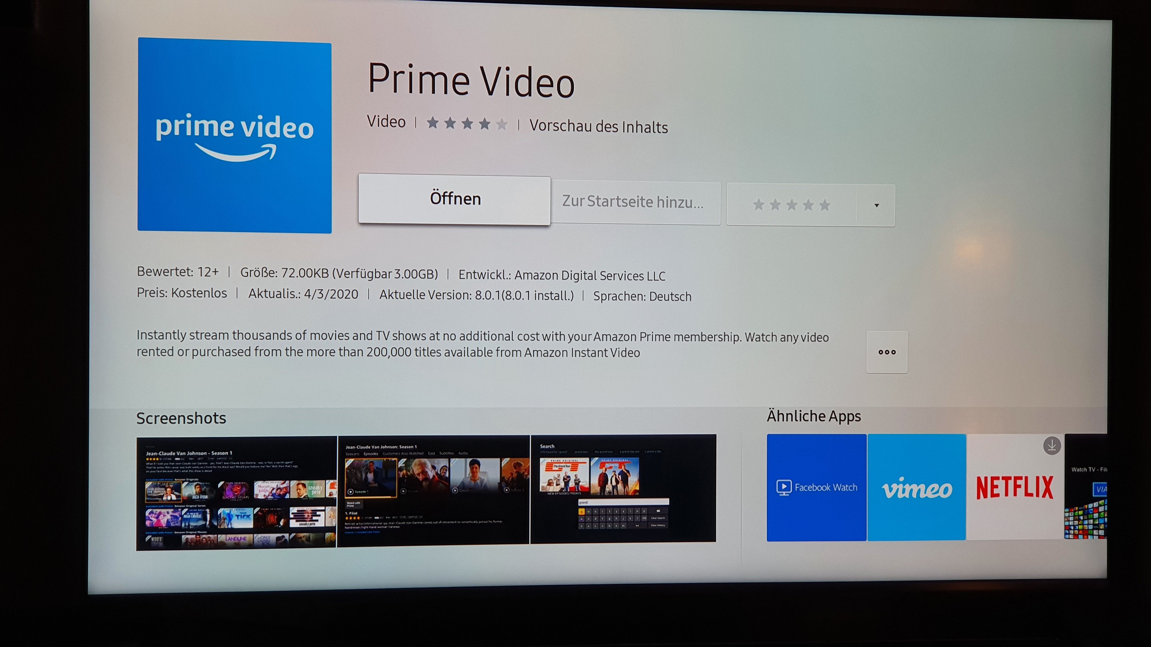 Amazon Prime Video keine Text Vorschau mehr nach Update auf 1290.4 - Samsung  Community