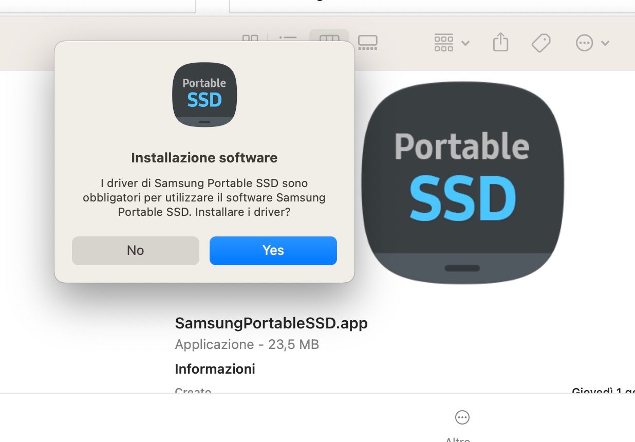 PortableSSD software non riconosce SSD T5 dopo aggiornamento prima a  Monterey poi a Ventura MACOS - Samsung Community
