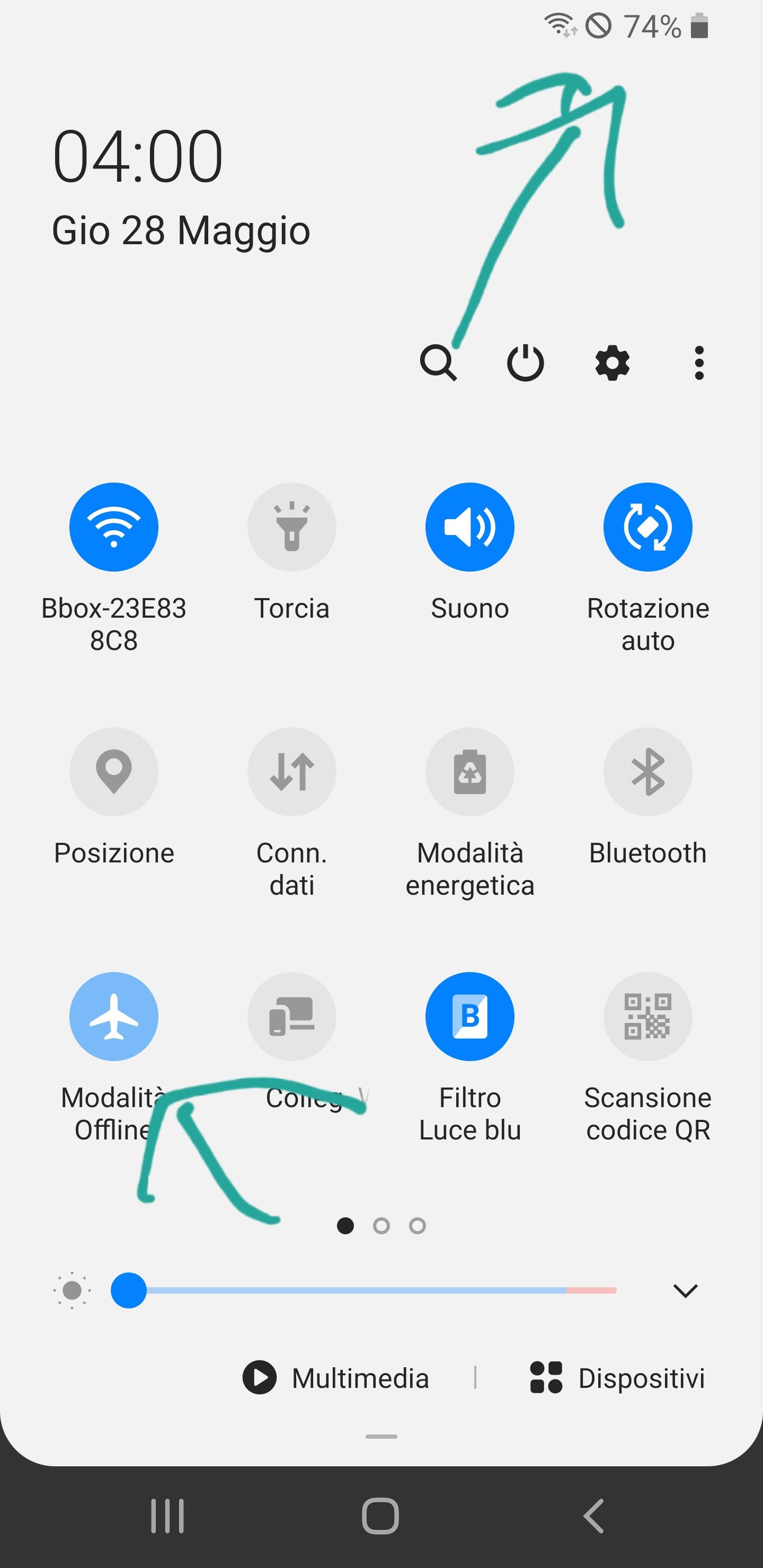 C'é un cerchio barrato che non va via e la modalità aereo mezza bloccata -  Samsung Community