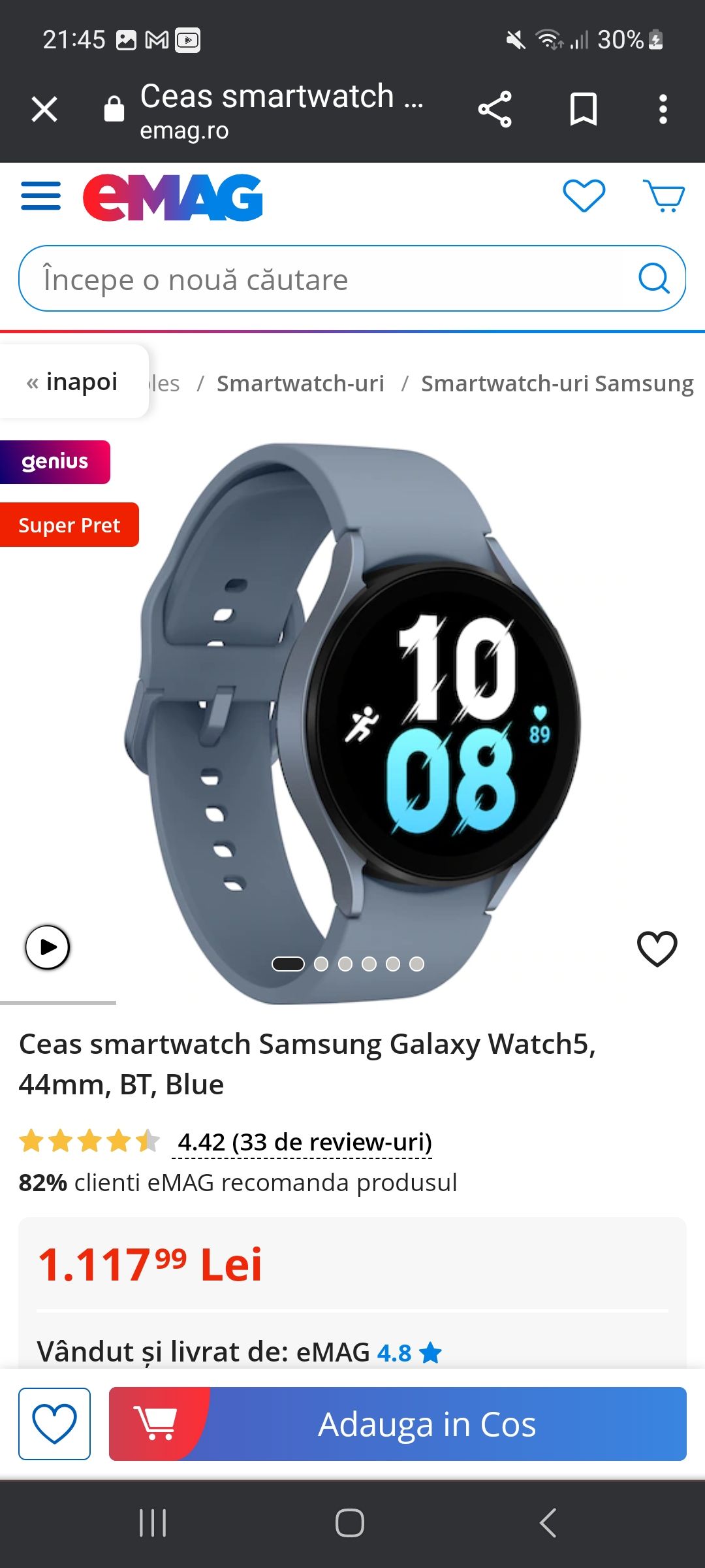 Reducere galaxy watch 5 44mm pe Emag - Samsung Community