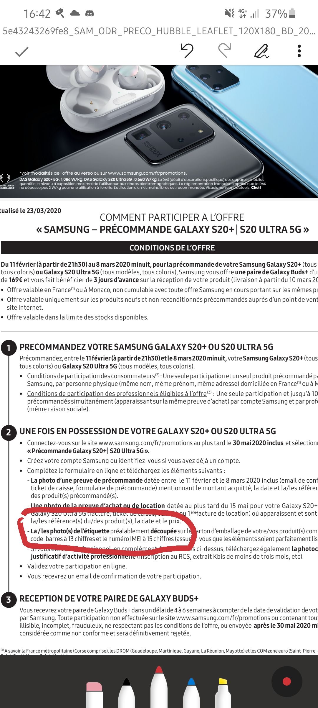 Offre Galaxy buds+ sur précommande Galaxy S20+ - Samsung Community