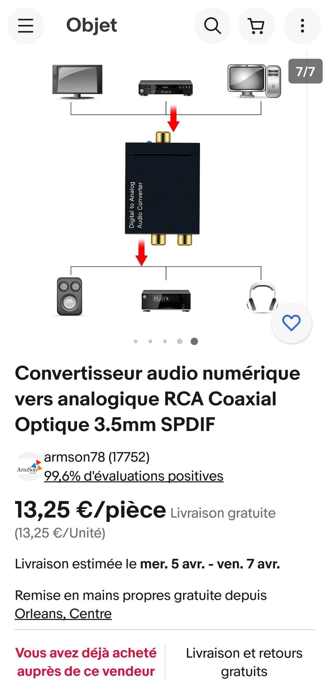 Convertisseur Audio Optique - Livraison Gratuite Pour Les Nouveaux