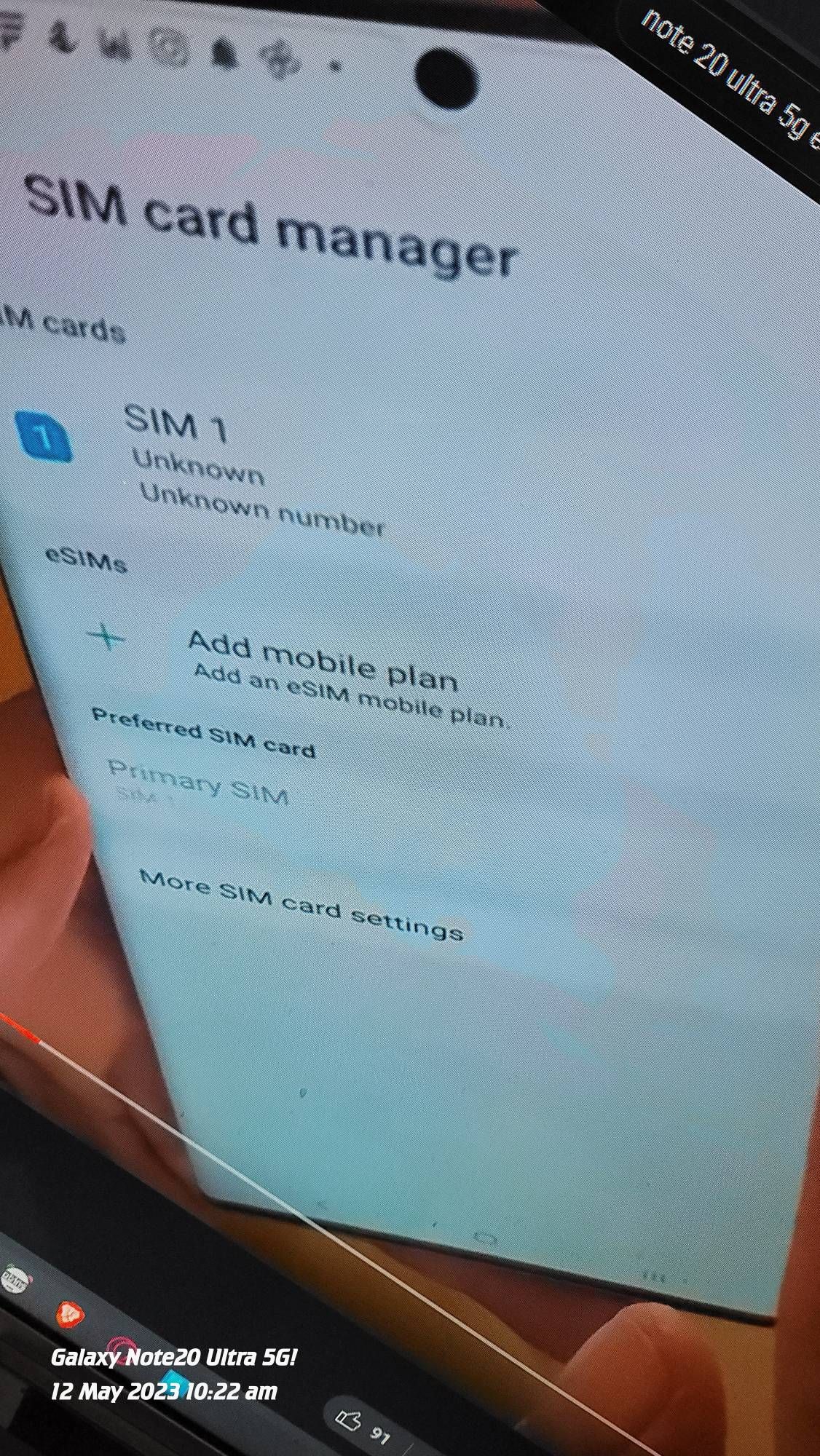 Samsung Galaxy Note 20 Ultra 5G E-Sim ?? - Samsung Community