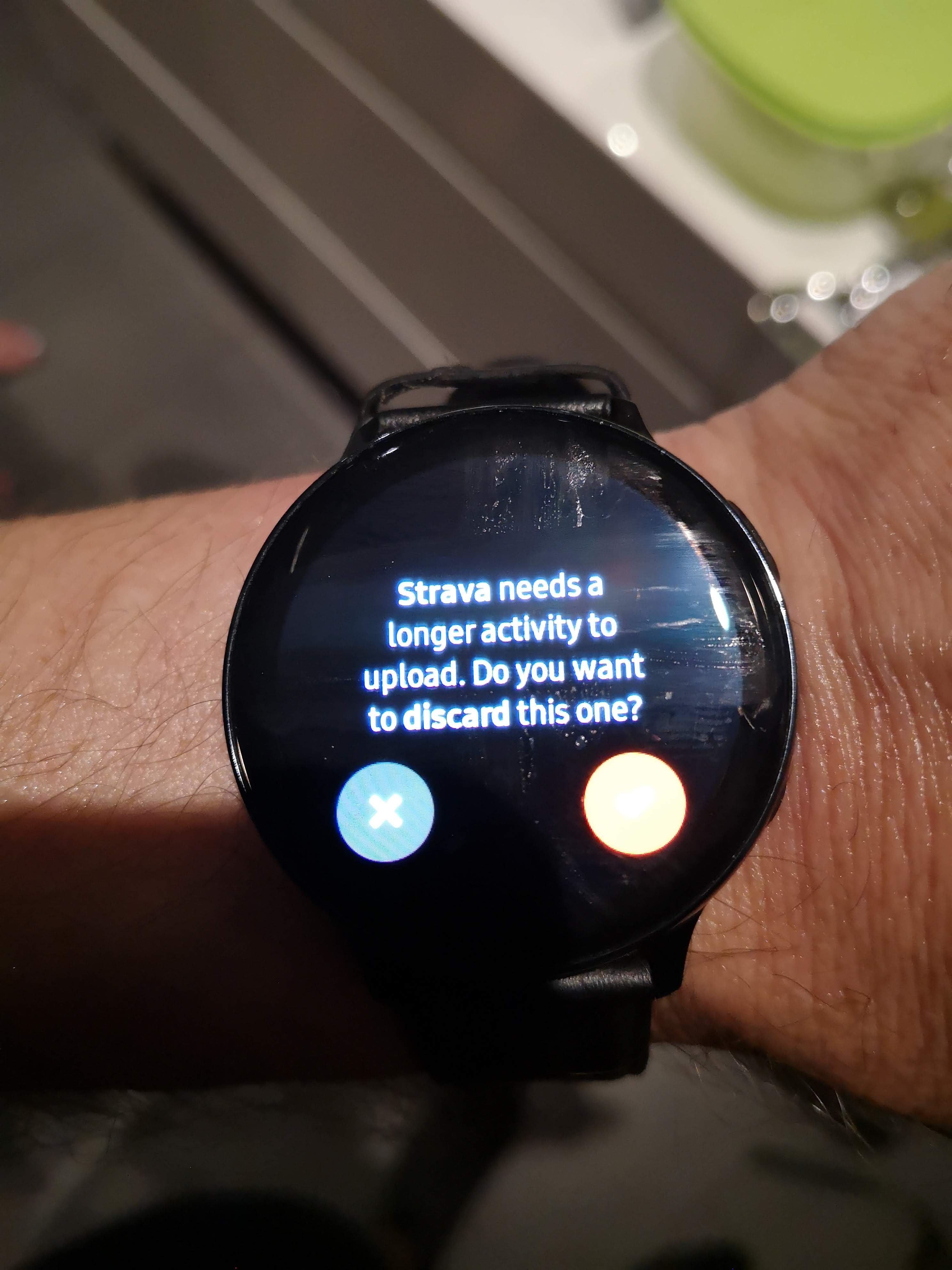 Galaxy Watch Active 2 Strava needs a longer activity to upload