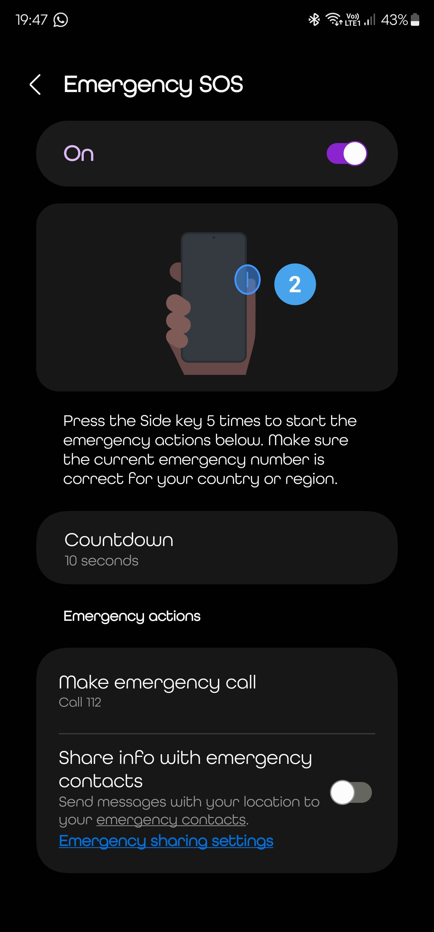 turn off emergency call samsung lock screen