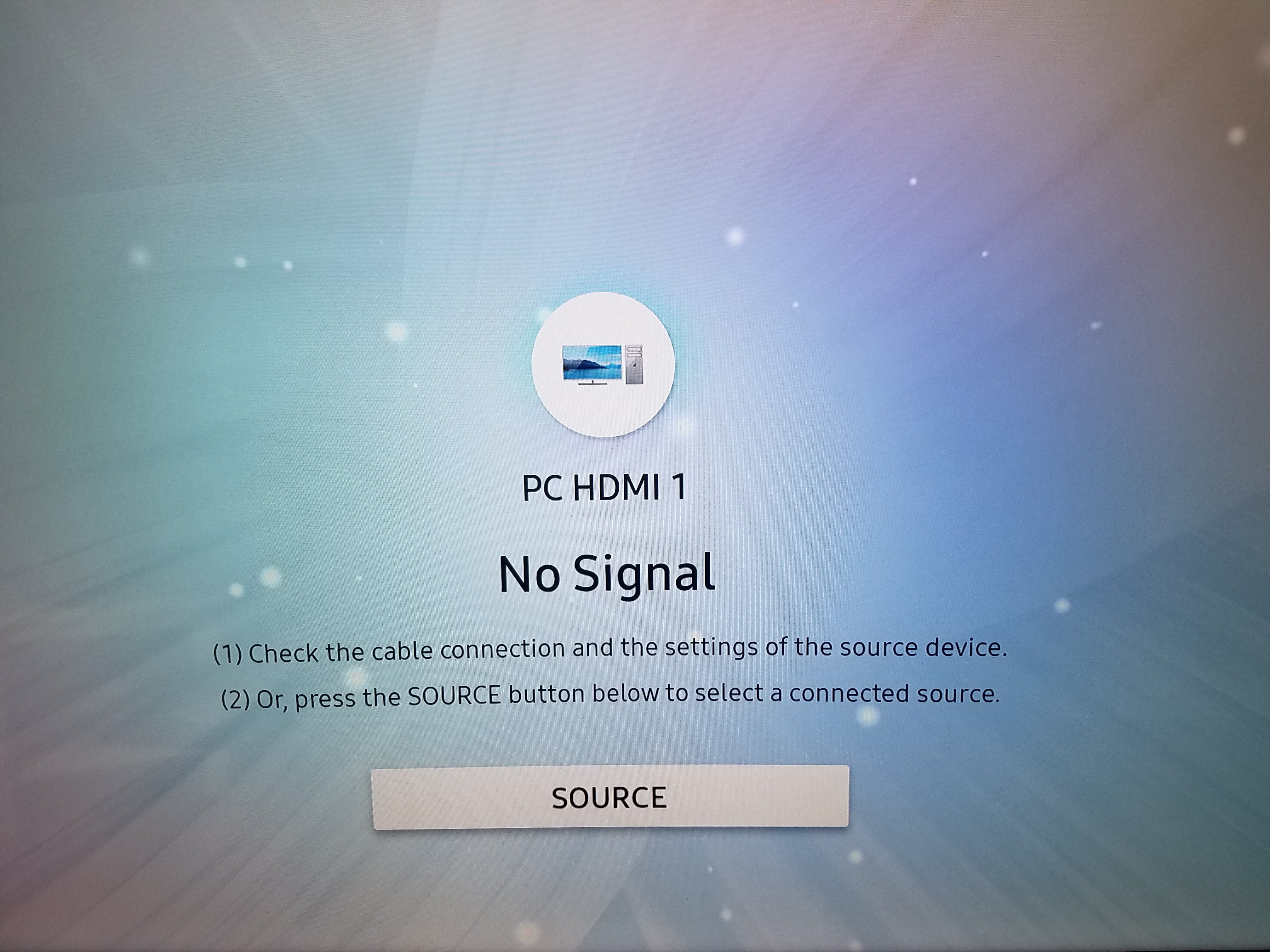 Possible to change No Signal Screen to something less bright? - Samsung  Community