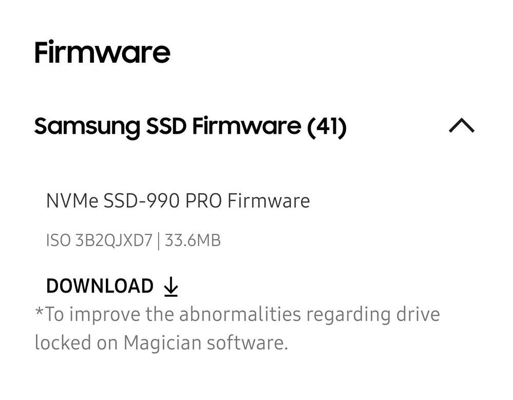 Samsung NVMe SSD 990 Pro Firmware Update - Samsung Community
