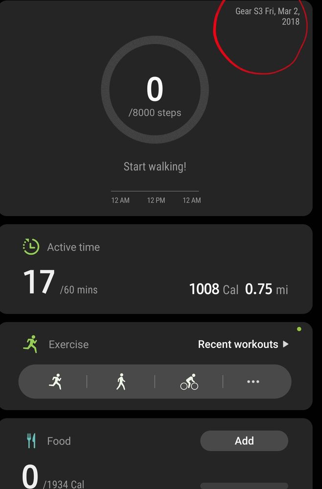 Samsung gear s3 store health app