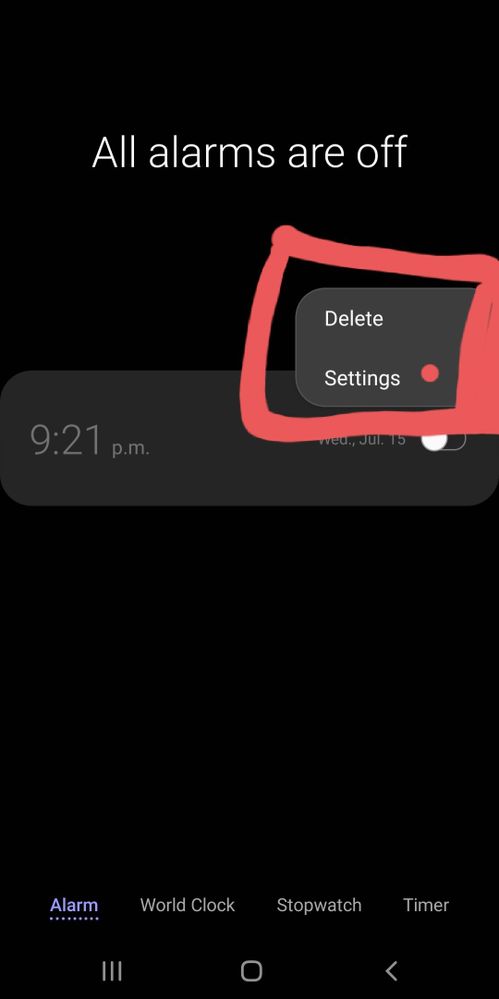 Tap on settings to access options.
