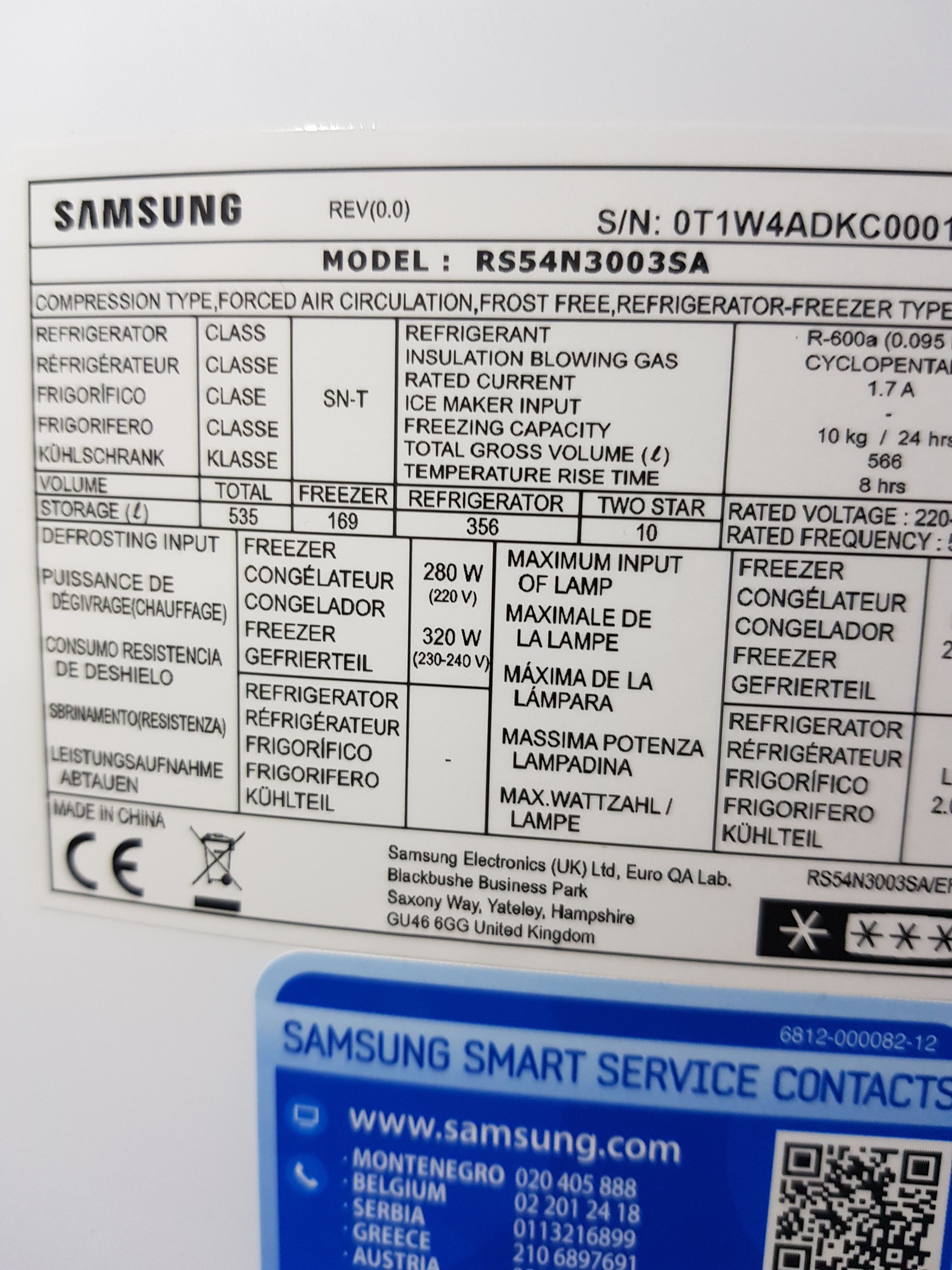Vreemde melding rs54n3003sa koelkast - Samsung Community
