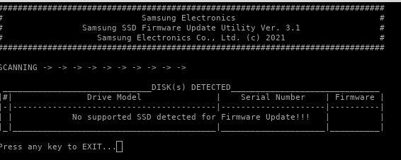 The firmware update for Evo 970 plus is not working. - Samsung Community