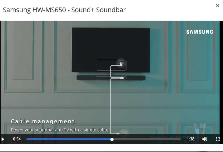 Opgelost: stroomkabel tussen soundbar en tv - Samsung Community