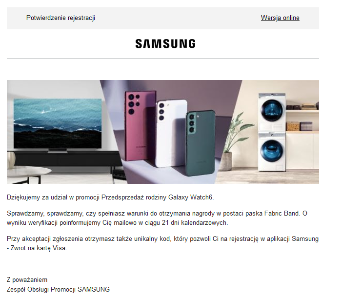 Promocja watch 6 I zwrot 450 zl Samsung Community