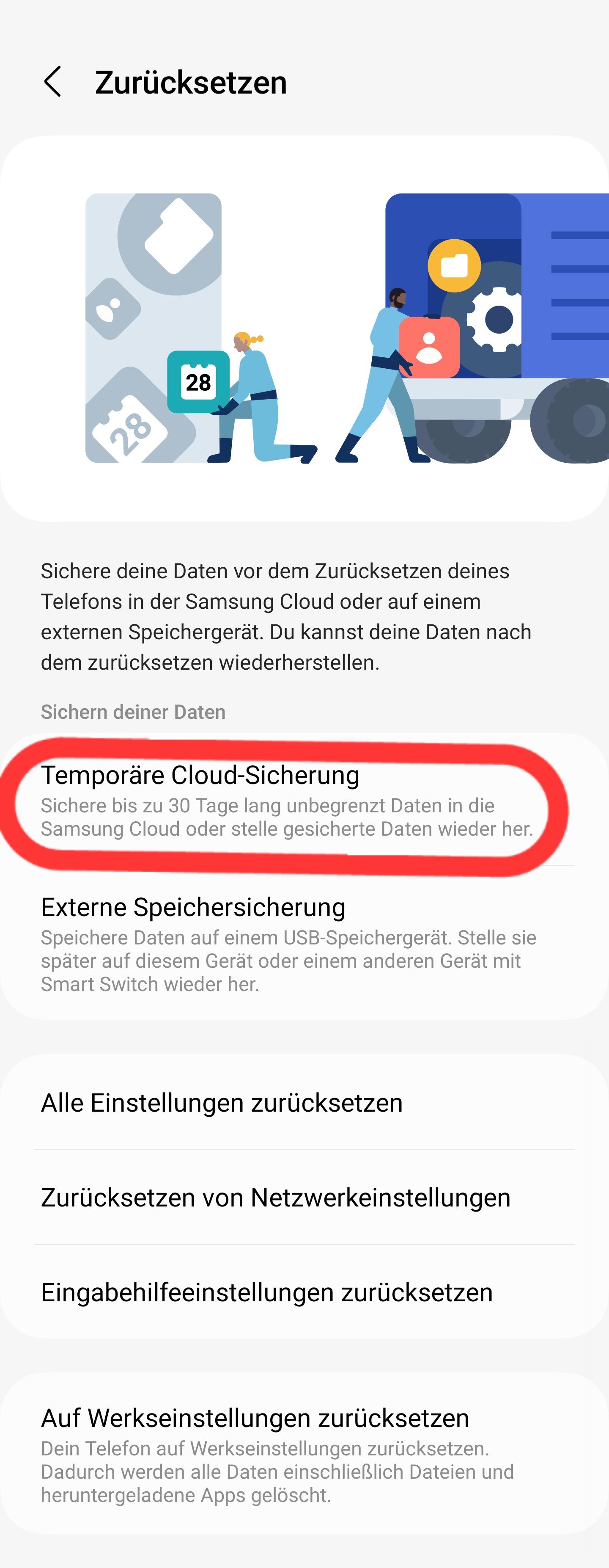 Neue Funktion >> Temporäre Cloud-Sicherung - Samsung Community