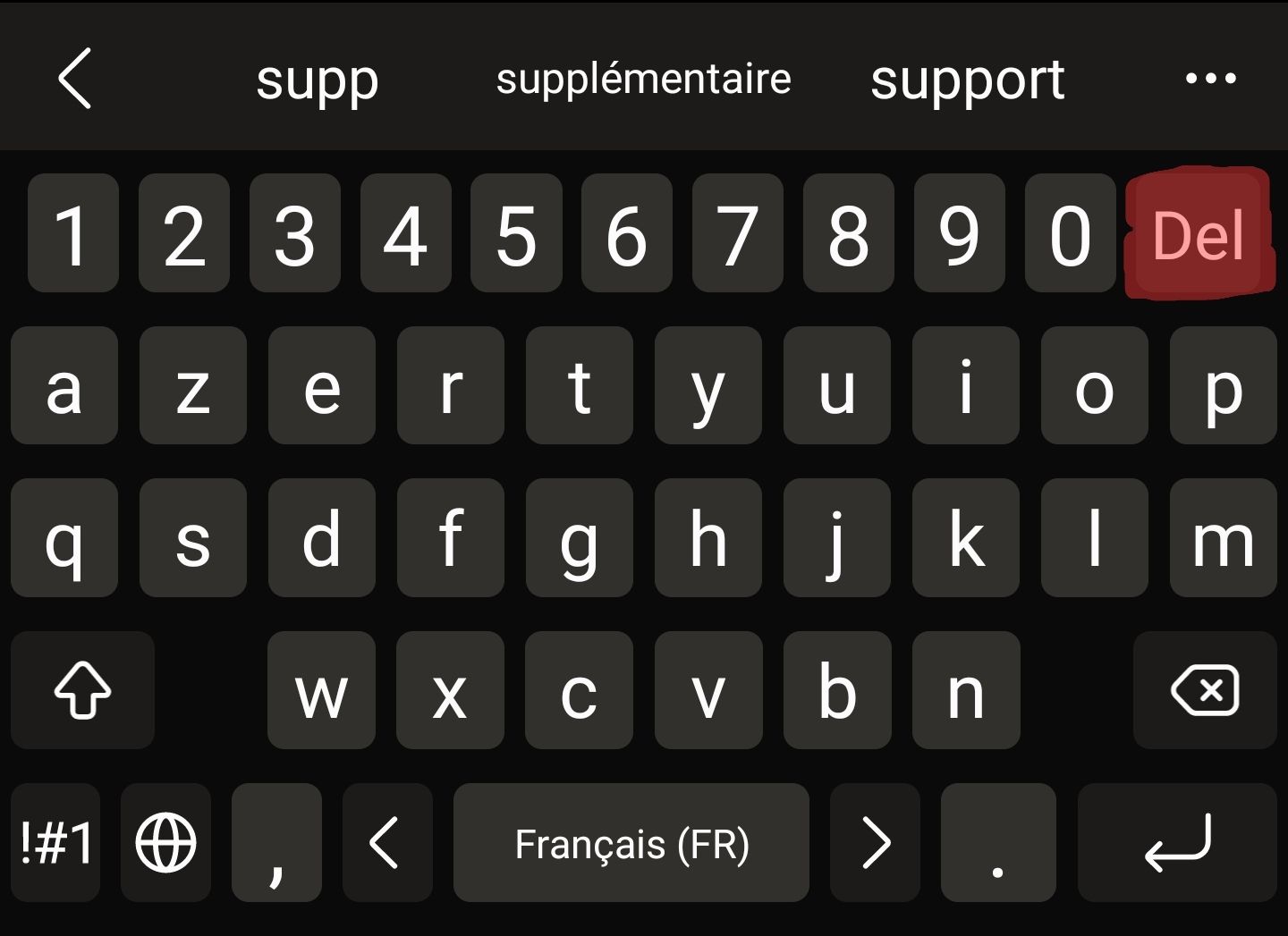 Résolu : Touche Suppr (ou Delete) sur une appli gérant le clavier d'un  smartphone ? - Samsung Community