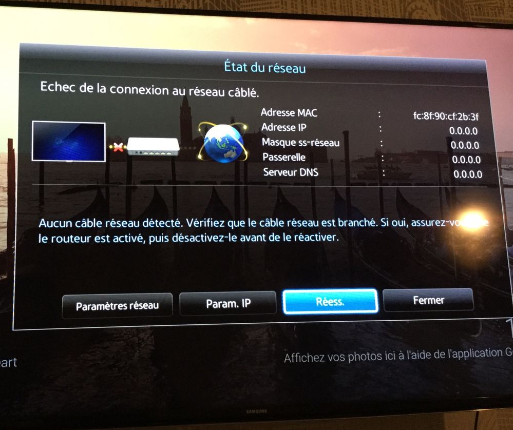 Résolu : Plus de connexion internet smart tv - Samsung Community