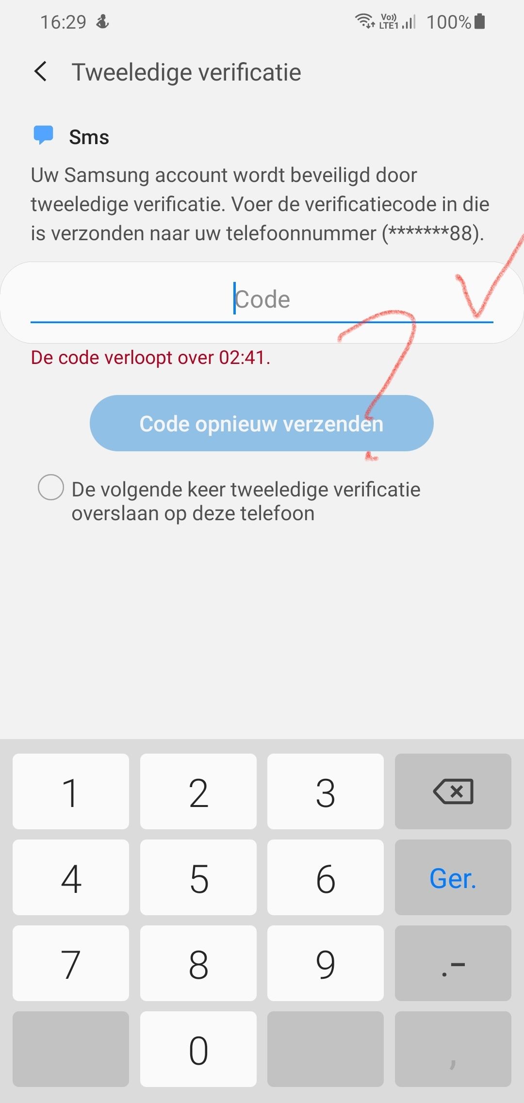 Opgelost: Ontvang code niet op telefoon - Tweeledige verificatie - Samsung  Community