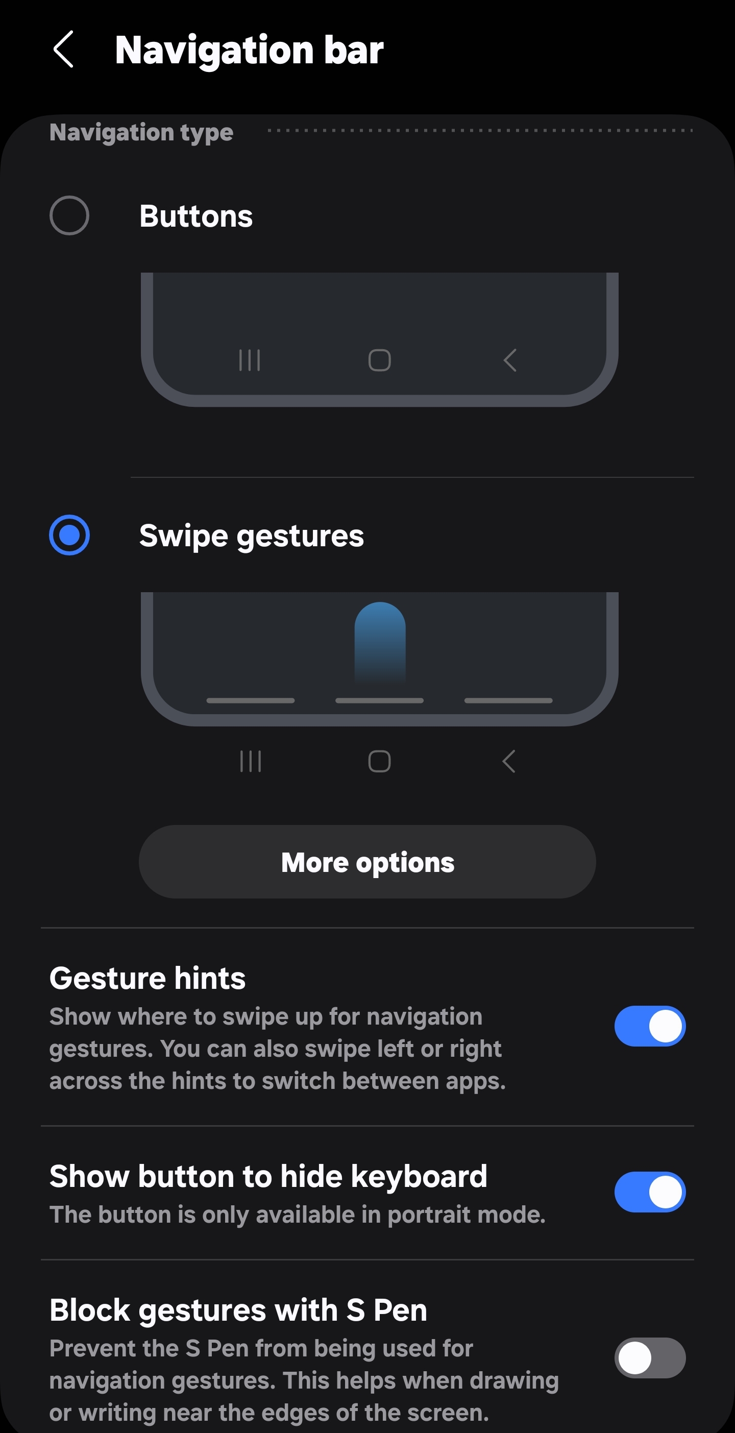 Software keys always available for any of display horizontal/vertical ...