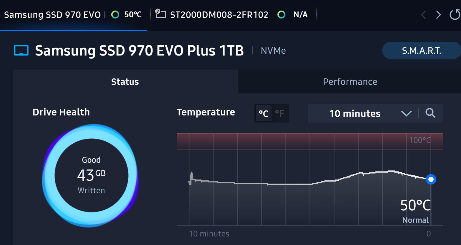 Samsung 970 evo 2025 plus temperature