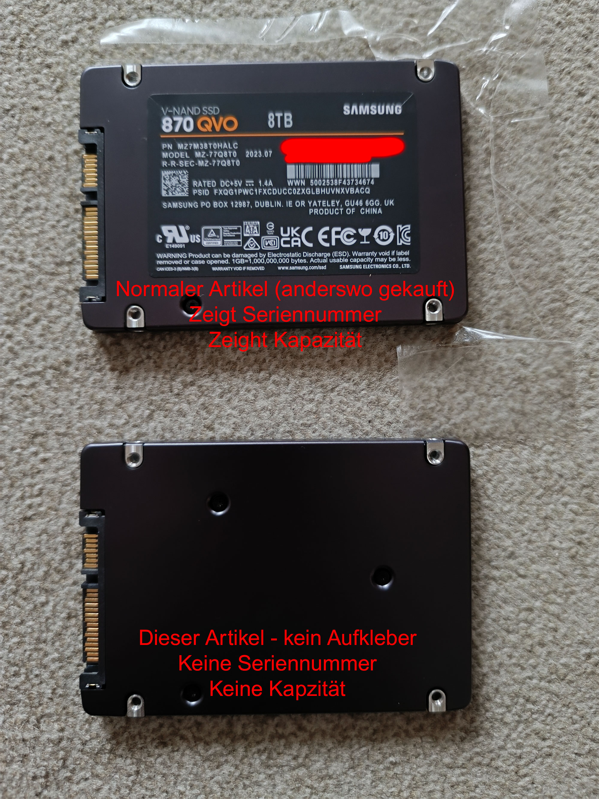 Falsche 870 QVO 8TB bei ebay? - Samsung Community Falsche 870 QVO 8TB bei ebay? - Samsung Community
