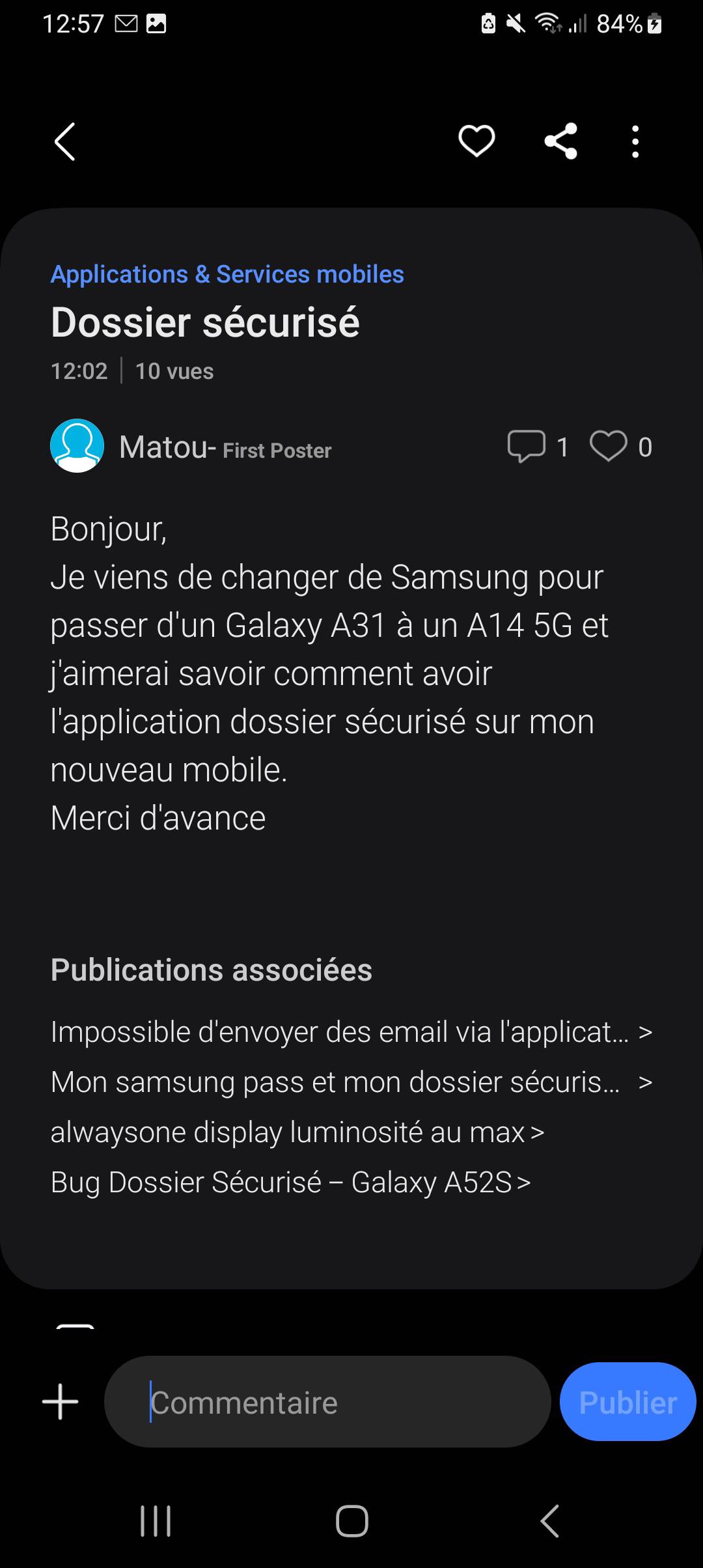 Dossier sécurisé - Samsung Community