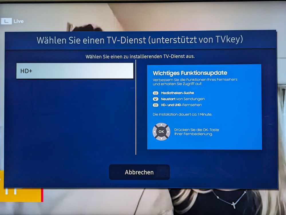 TV Dienst HD+ - nicht installieren