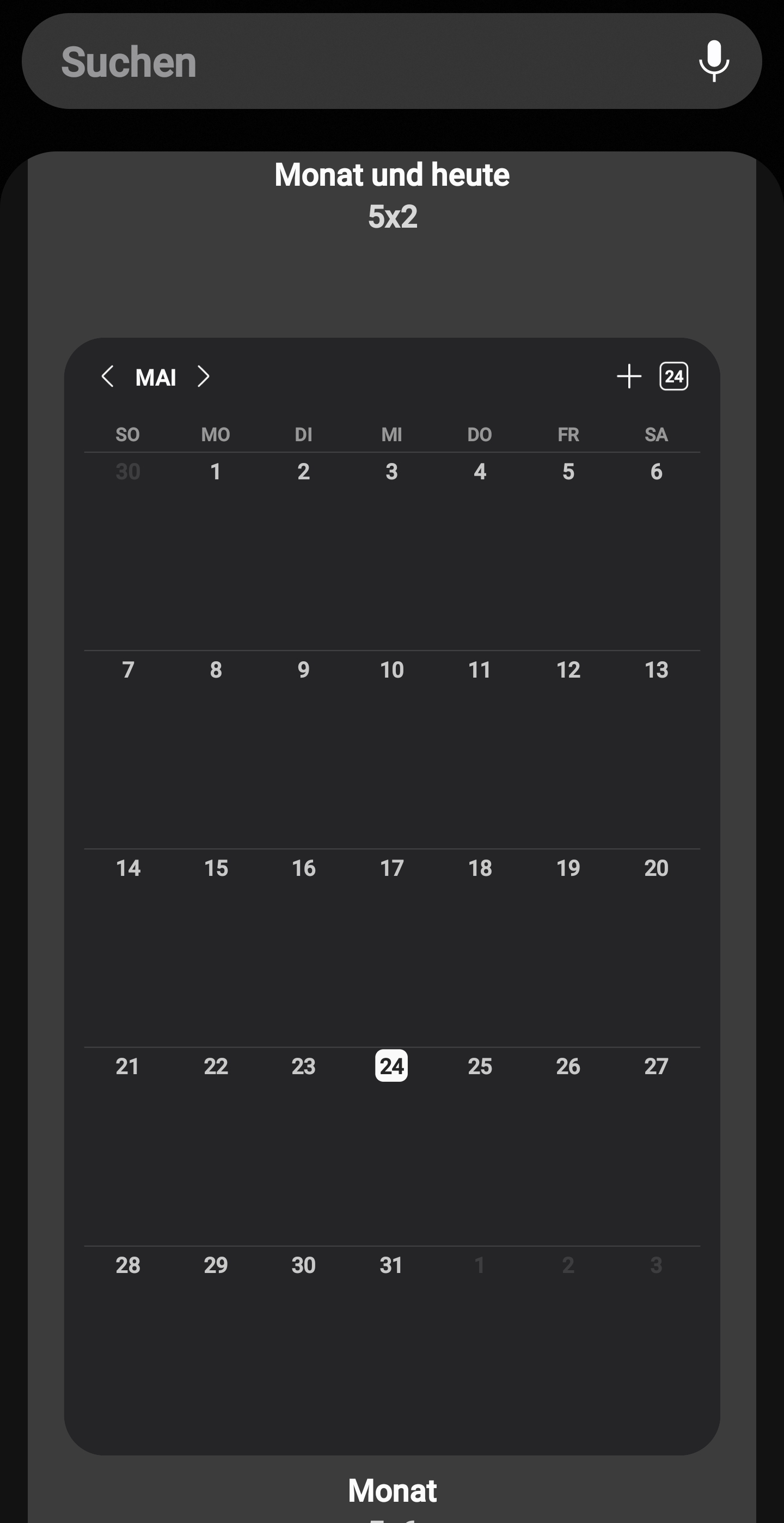 Kalender Widget Samsung S7 