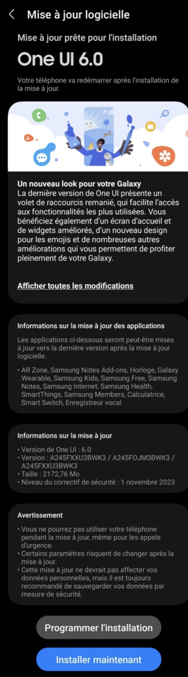 Pas de mise à jour android 14 sur mon samsung s23 ultra - Samsung Community