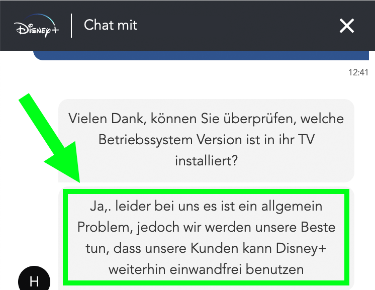 Disney Plus auf Samsung TV "no services agreement found" Samsung