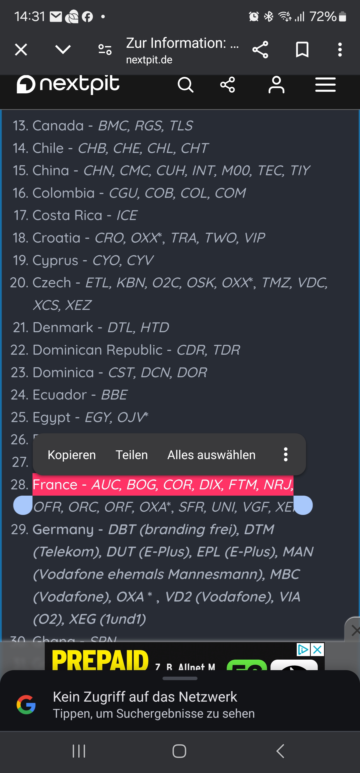 Wie erkenne ich was für ein Ländercode/Branding mein Samsung hat ...