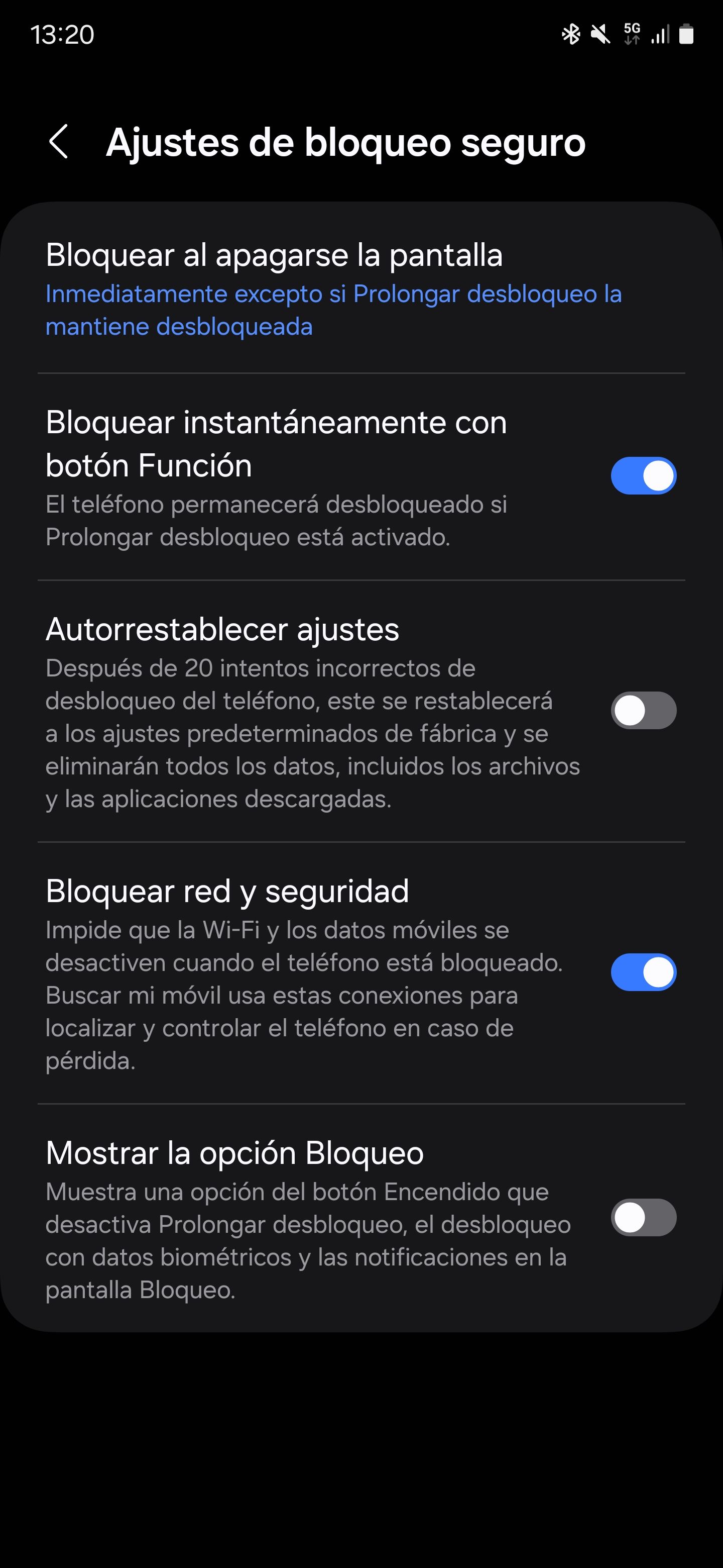 Solucionado: Solicitar pin, huella o cara para apagar el telefono. -  Samsung Community, image size:1440x3120