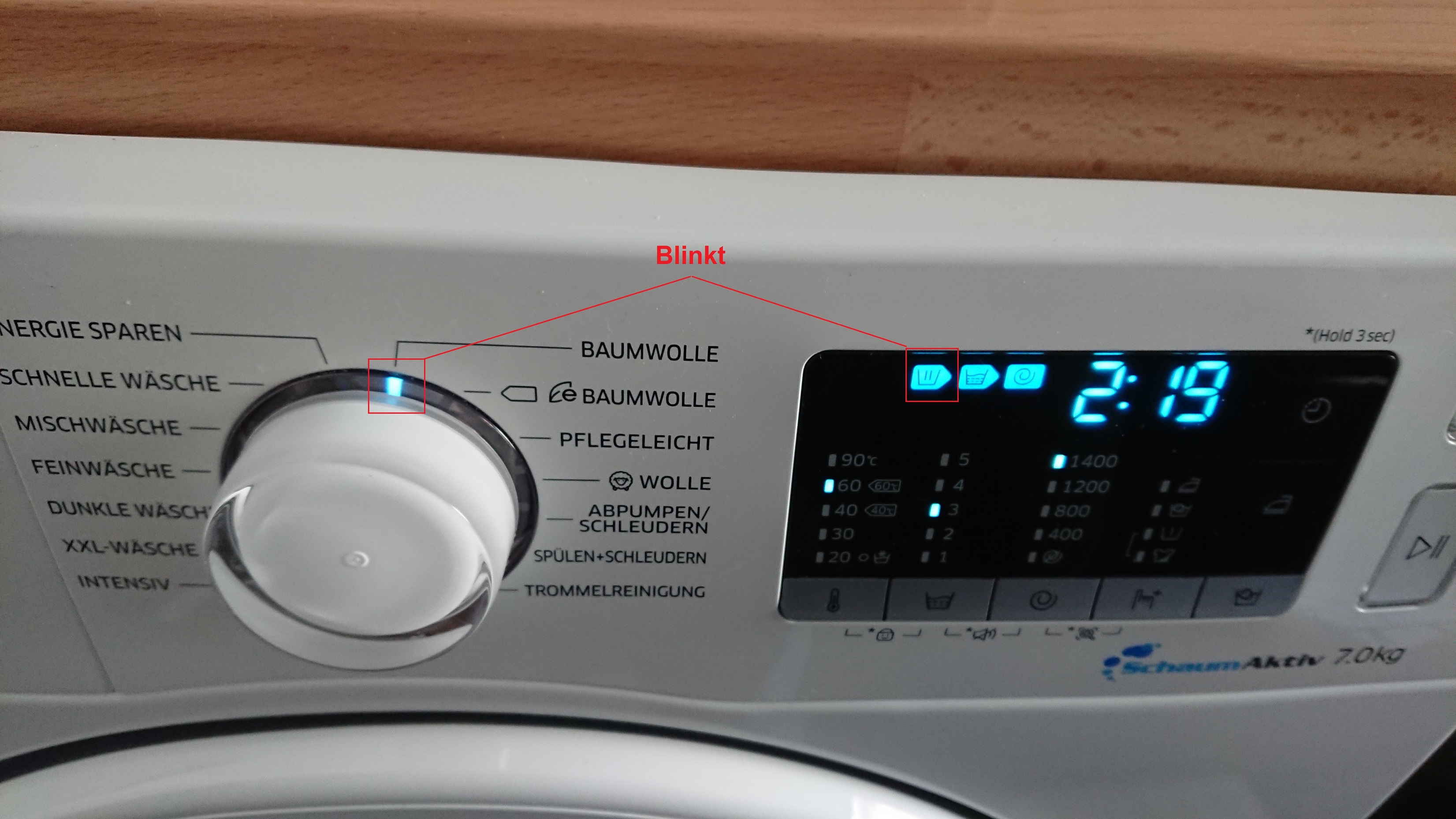 Gelöst: Waschmaschine (WW7AJ5585MW/EG) startet Waschvorgang nicht mehr -  Samsung Community