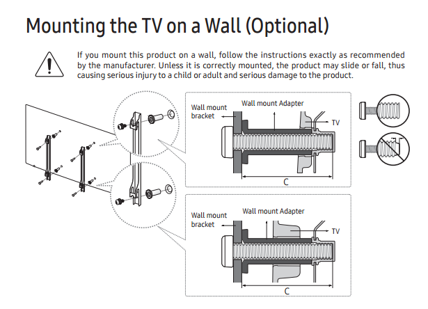 Solved: Fitting UE40K5500 to a wall bracket - Samsung Community