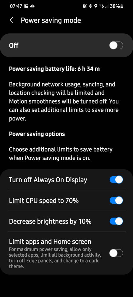 I'm not sure if it's me but I can't find the battery power saving options?  - Samsung Community