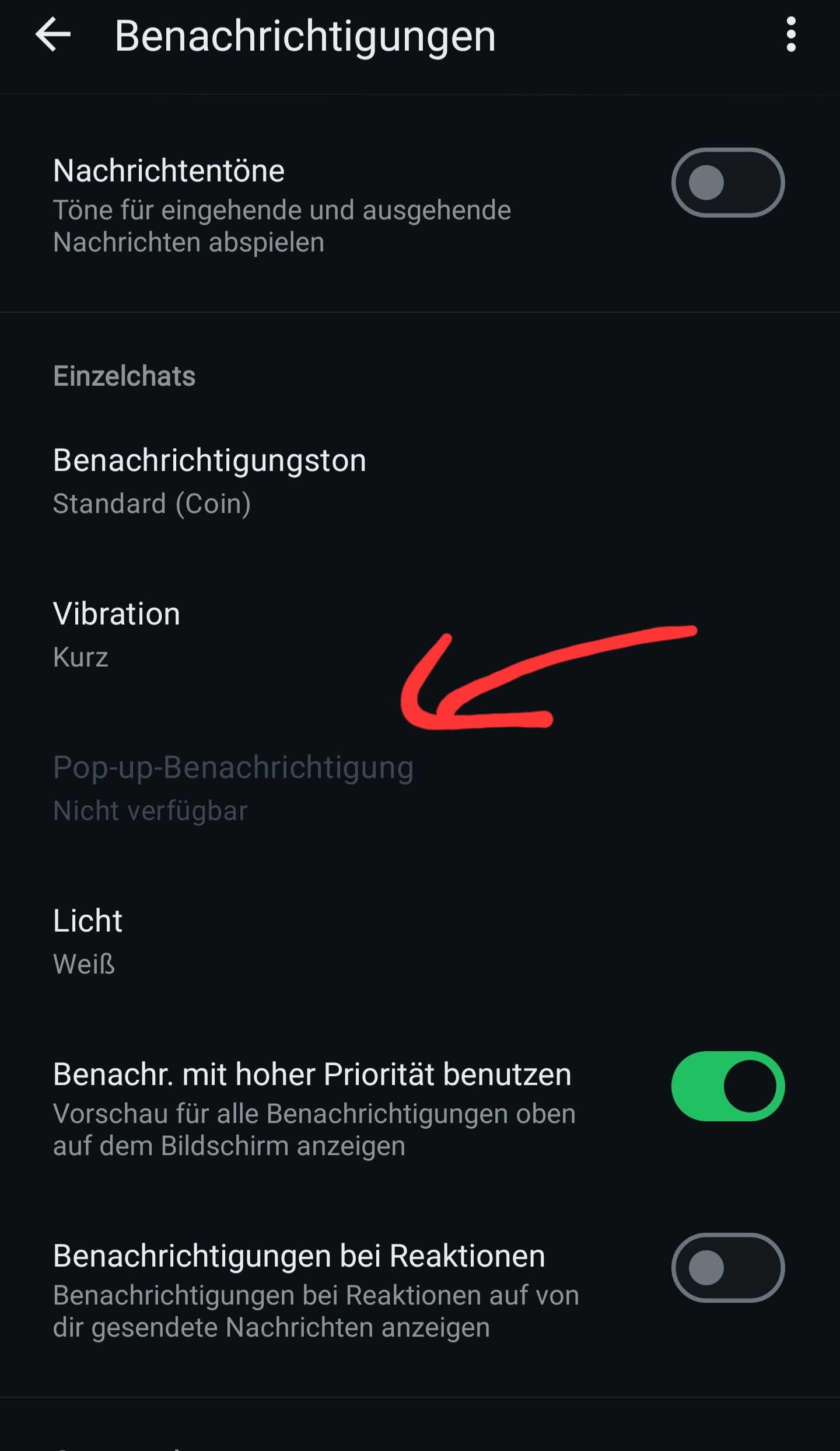 WhatsApp Pop up Funktion