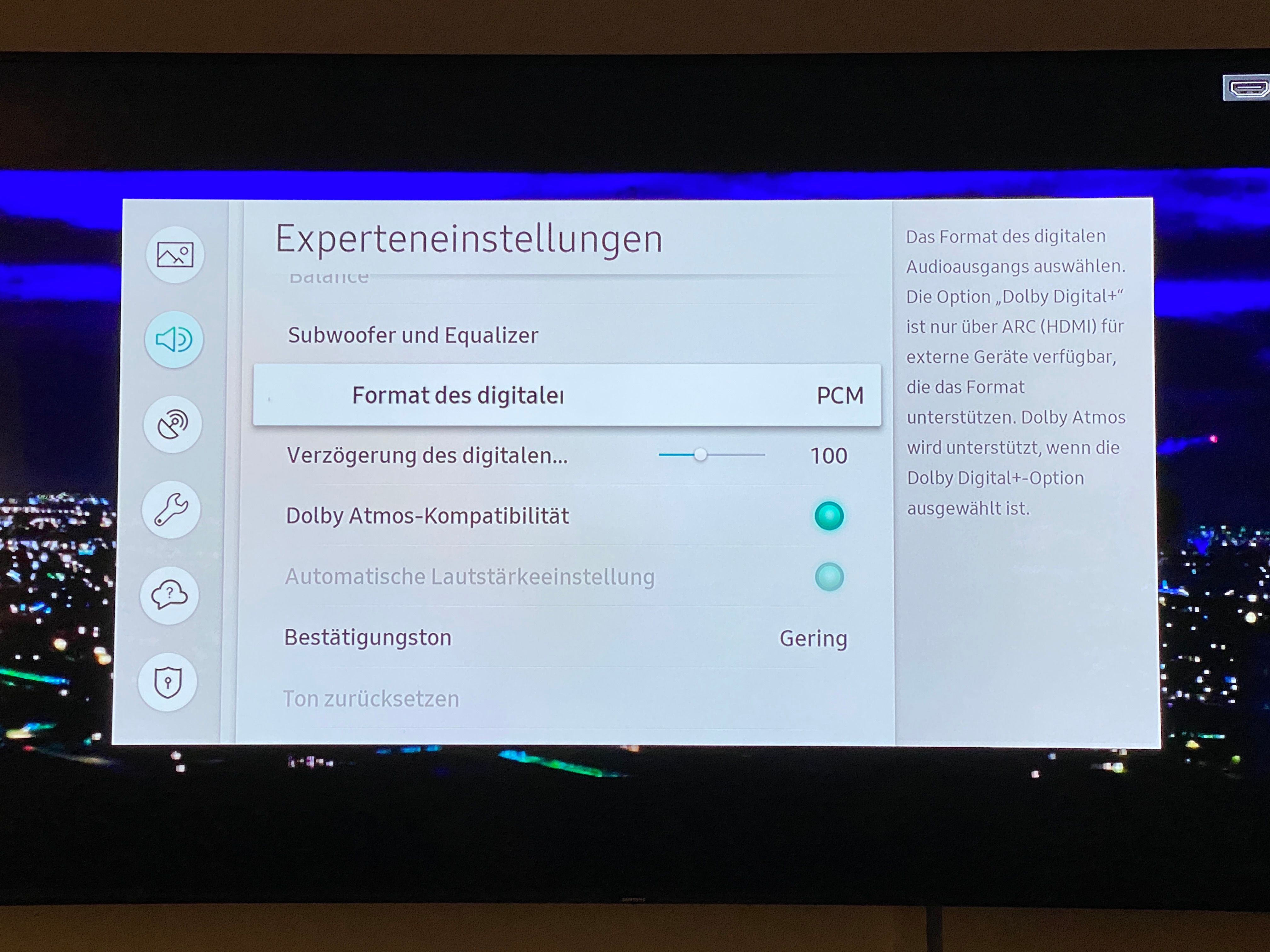 Soundbar HW-Q950T/ZG und Q60R TV (2019) kein Dolby Digital oder Dolby  Digital + ? nur PCM - Samsung Community