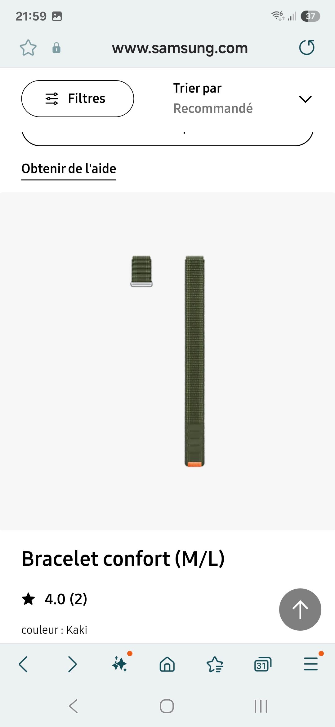 Bracelet silicone vertgalaxky Watch 7 40mm - Samsung Community, image size:1080x2340