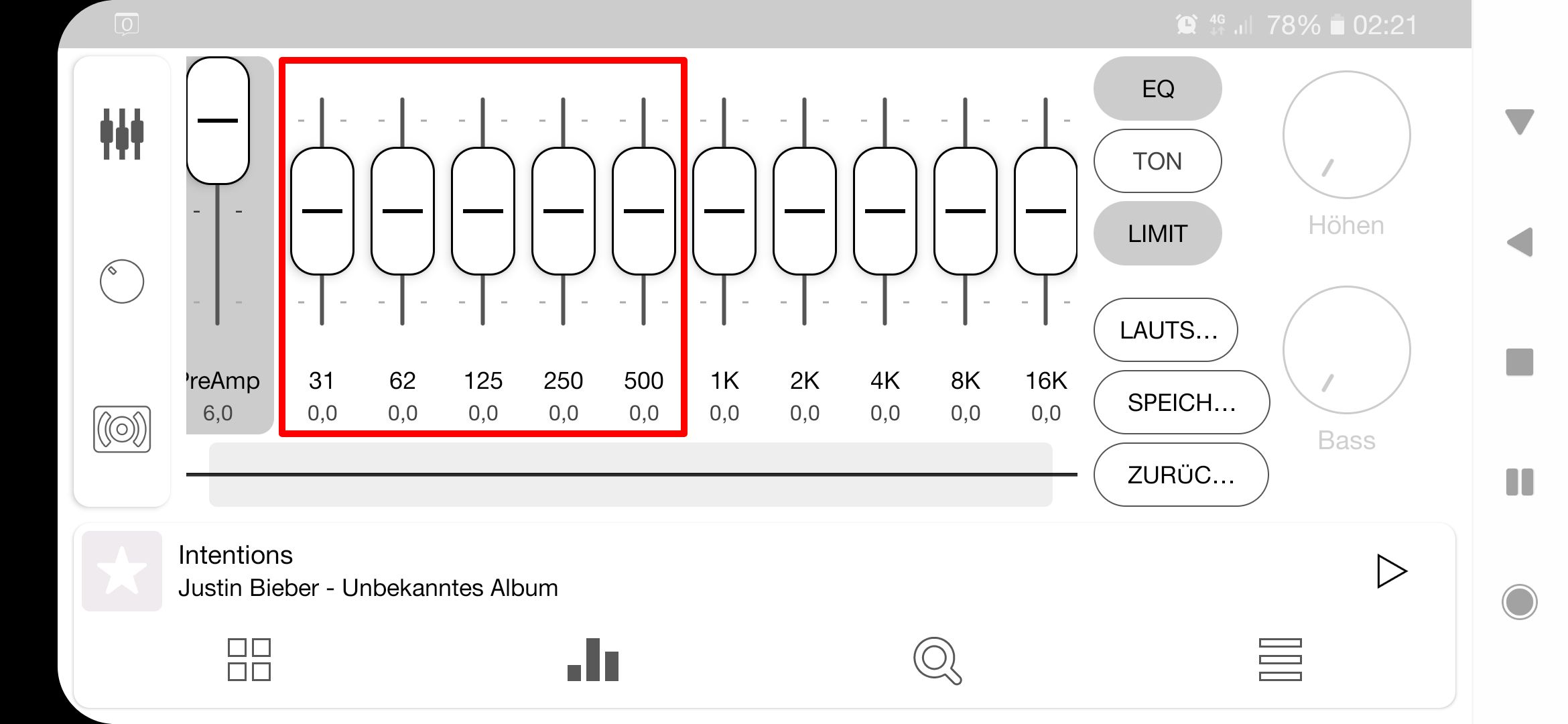 Musik Einstellungen bass Samsung Community