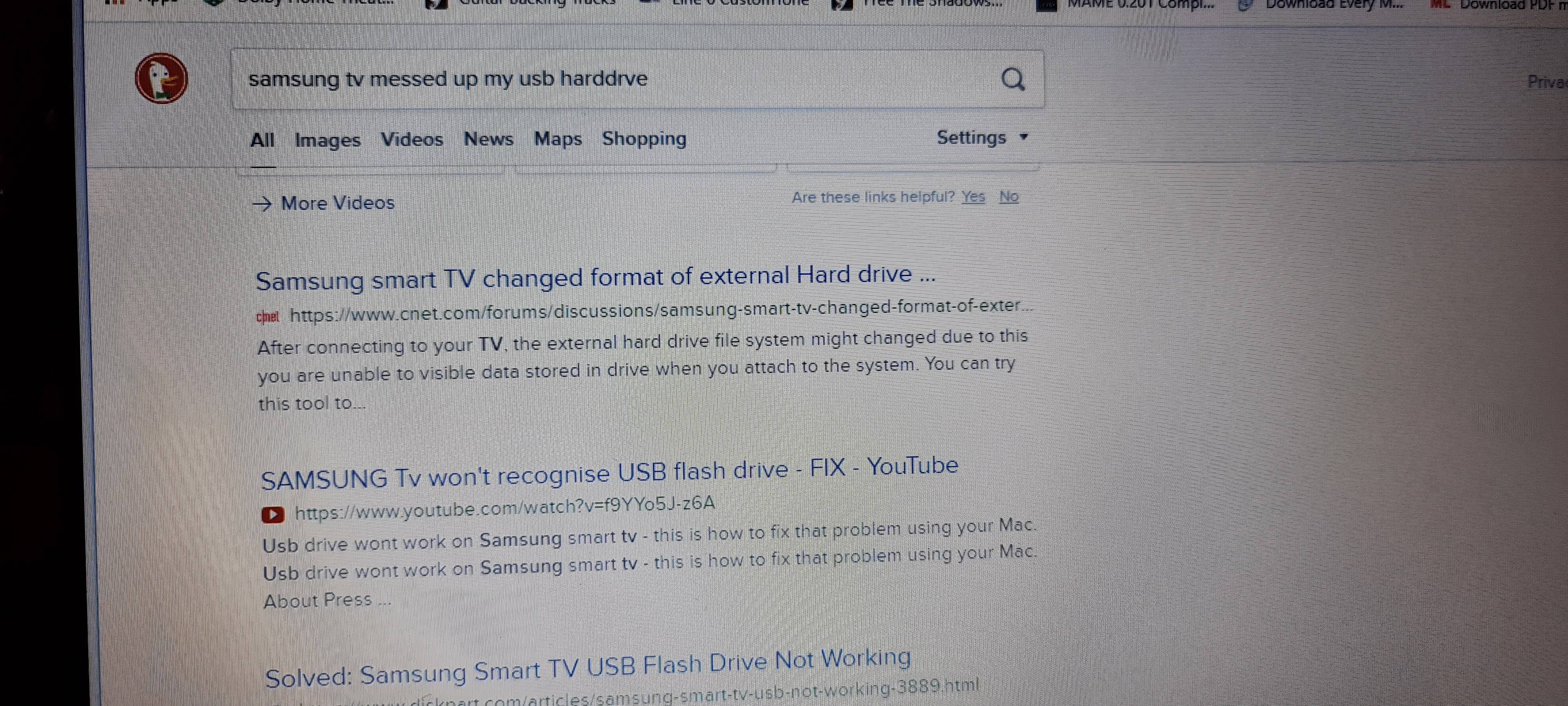 Solved: Samsung TV messed up my USB disk - after disconnecting disk is no  longer readable - Samsung Community