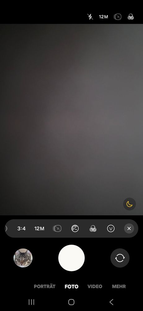 Die Kameraeinstellungen im Nachtmodus beim Galaxy S25 Ultra.