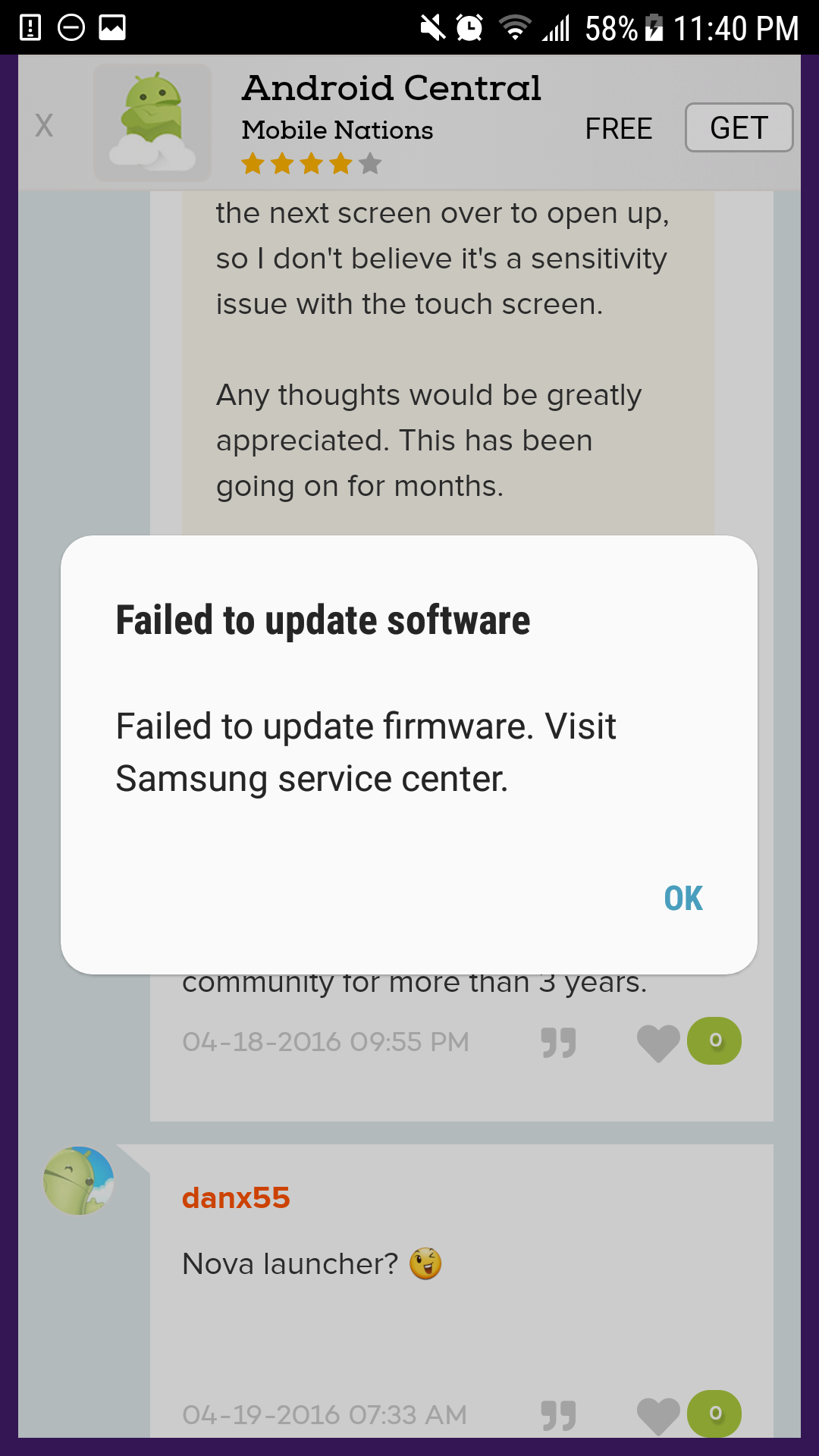 Failed to update firmware - Samsung Community