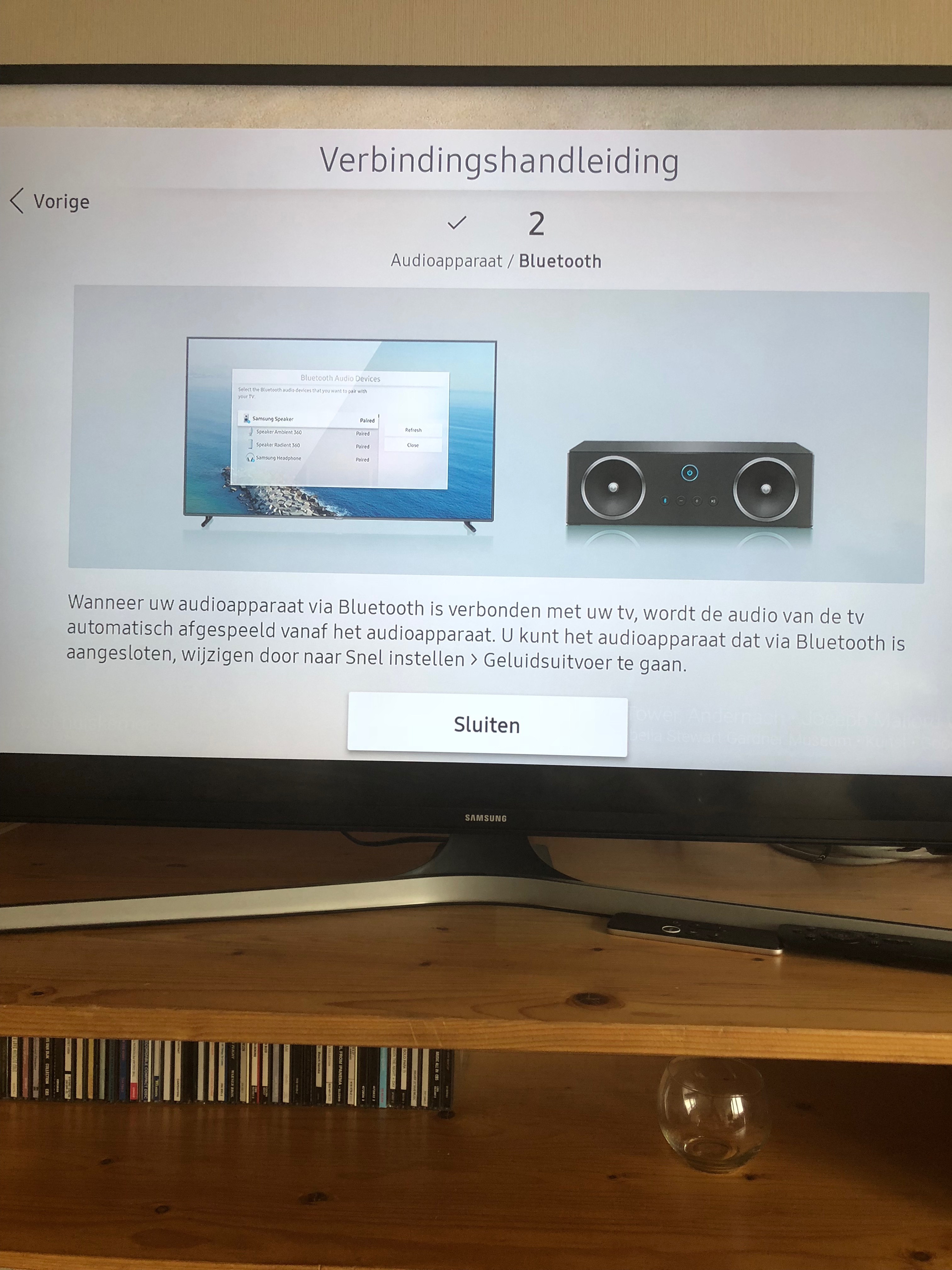 BLuetooth koptelefoon wordt herkend door Samsung tv maar wil niet