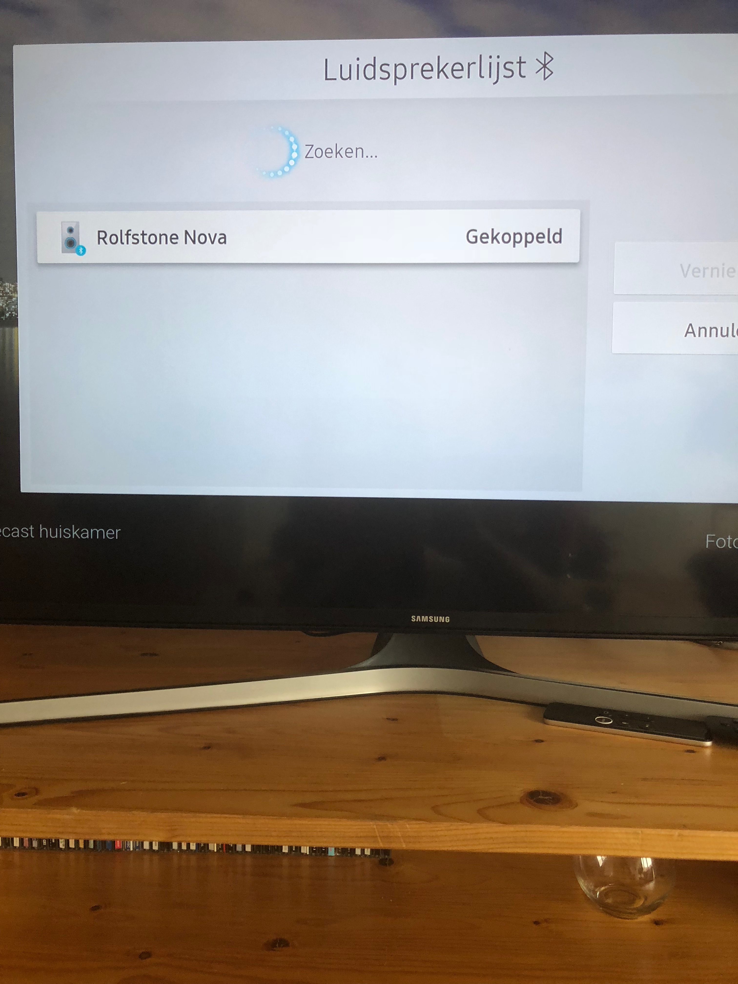 BLuetooth koptelefoon wordt herkend door Samsung tv maar wil niet