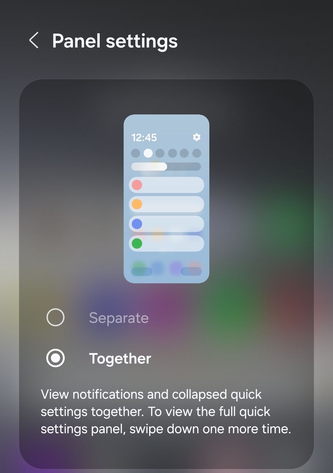 Panel settings ! Swipe down twice or once thats the question? - Samsung ...