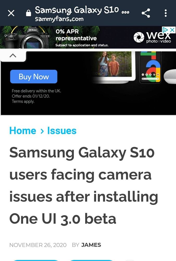 camera issue problems after installing one UI 3.0 on Samsung S10 - Samsung  Community